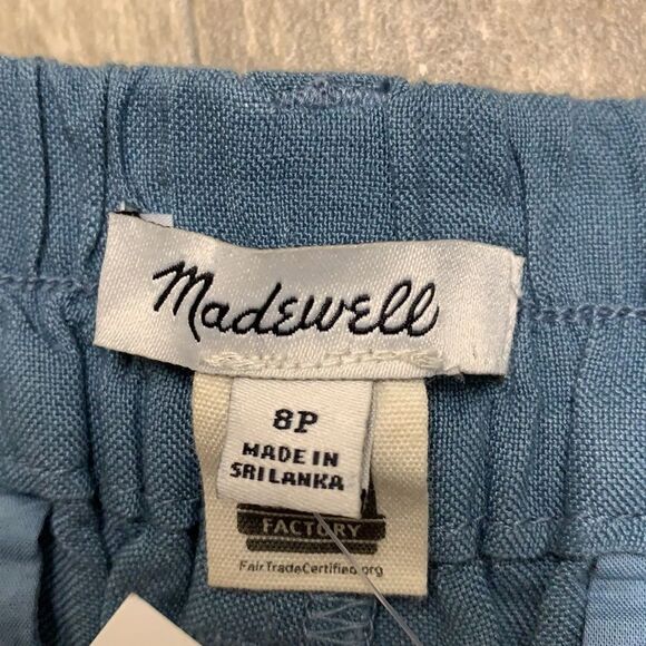 Womens Nwt Madewell Linen Blend Baggy High Rise Cropped Pants - Picture 5 of 8